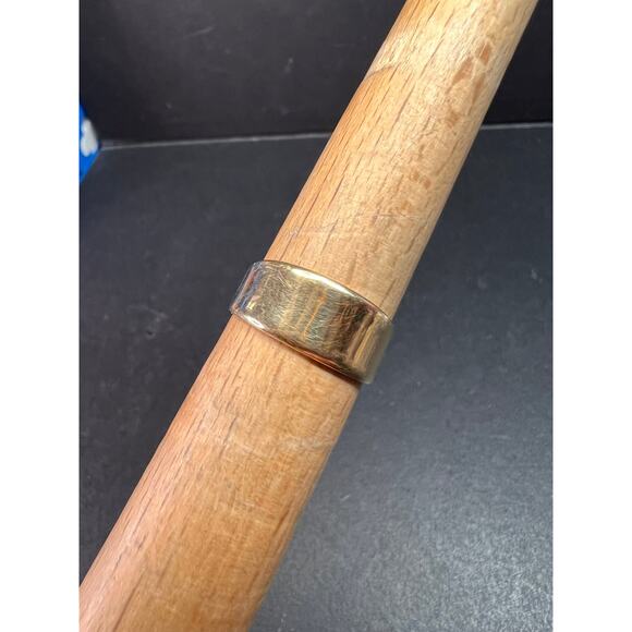 Vintage 14K Yellow Gold Wide Band Ring – Size 7 - Picture 11 of 14